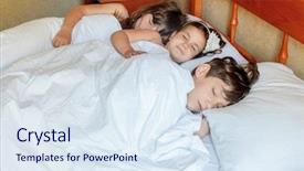  Presentation with young children - Cool new theme with brother sister - young children - boy backdrop and a sky blue colored foreground