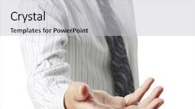  Presentation with helping hand - Amazing presentation design having brotherhood - helping hand in business backdrop and a light gray colored foreground