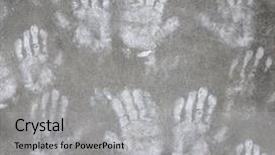  Presentation with homeless people - PPT theme featuring brotherhood - human handprint grungy background abstract background and a light gray colored foreground