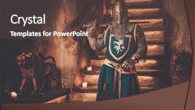  Presentation with knight - Colorful slides enhanced with brotherhood - medieval knight on guard backdrop and a tawny brown colored foreground