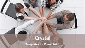  Presentation with team business top view - PPT theme featuring brotherhood - top view the smiling business background and a gray colored foreground