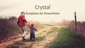  Presentation with two small brothers - Cool new slides with brotherhood - two brothers walking up backdrop and a cream colored foreground