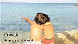  Presentation with friends - PPT layouts featuring brotherhood - two little friends background and a blonde colored foreground