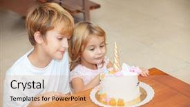  Presentation with birthday sister - Slides consisting of brothers - happy brother and sister background and a coral colored foreground