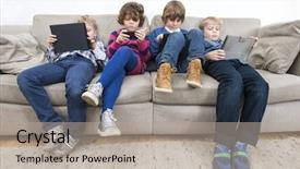  Presentation with sister - Presentation having brothers and sister using electronic background and a mint green colored foreground