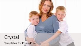  Presentation with pregnant mother - Audience pleasing slide deck consisting of brothers and their pregnant mother backdrop and a light gray colored foreground