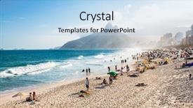  Presentation with brazil - Colorful presentation design enhanced with brothers mountain and ipanema beach backdrop and a light blue colored foreground