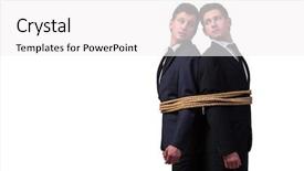  Presentation with woman tied rope sexual - Audience pleasing PPT layouts consisting of brothers tied up with rope backdrop and a  colored foreground