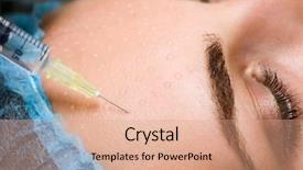  Presentation with brow - Slide set having brow lift - cosmetic injection to the pretty background and a coral colored foreground