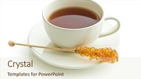  Presentation with crystal sugar - PPT theme with brown amber sugar crystal background and a soft green colored foreground
