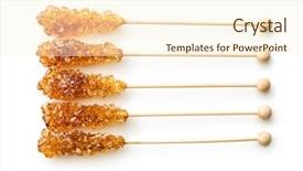  Presentation with crystal sugar - Audience pleasing PPT theme consisting of brown amber sugar crystal backdrop and a cream colored foreground