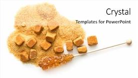  Presentation with wooden stick - Amazing slide deck having brown amber sugar crystal backdrop and a white colored foreground