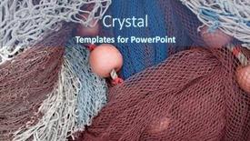  Presentation with fishing nets - Amazing PPT layouts having brown-and-blue-fishing-nets backdrop and a ocean colored foreground