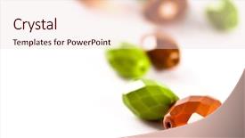  Presentation with green glass - PPT theme consisting of brown and green glass beads background and a lemonade colored foreground