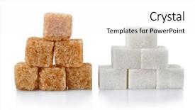  Presentation with sugar cubes - Slides enhanced with brown and white sugar cubes background and a white colored foreground