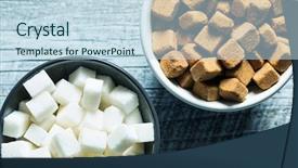  Presentation with sugar cubes - Beautiful slides featuring brown and white sugar cubes backdrop and a sky blue colored foreground