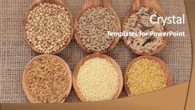  Presentation with wood wood grain - Amazing presentation theme having brown and wild rice backdrop and a  colored foreground