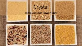  Presentation with rice grain - Beautiful theme featuring brown and wild rice backdrop and a  colored foreground