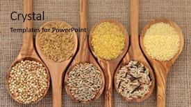  Presentation with rice grain - Cool new slides with brown and wild rice backdrop and a coral colored foreground