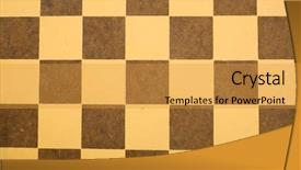 Presentation with antique - Slide set featuring brown and yellow antique checkerboard background and a gold colored foreground