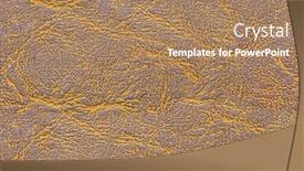  Presentation with brown leather - Beautiful presentation design featuring brown-and-yellow-leather-texture backdrop and a coral colored foreground