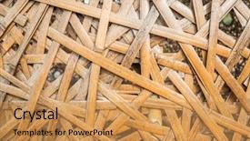  Presentation with nobody - Beautiful PPT theme featuring brown and yellow rattan texture backdrop and a yellow colored foreground