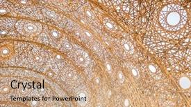  Presentation with nobody - Slide deck having brown and yellow rattan texture background and a coral colored foreground