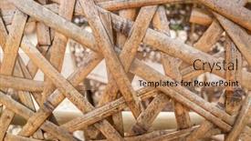  Presentation with nobody - Slide set featuring brown-and-yellow-rattan-texture background and a coral colored foreground