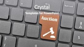  Presentation with auction - Colorful theme enhanced with brown auction key on keyboard backdrop and a gray colored foreground