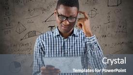  Presentation with math - Beautiful presentation design featuring brown background and math backdrop and a gray colored foreground