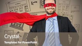  Presentation with superhero - Presentation theme consisting of brown background with website background and a gray colored foreground