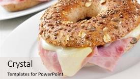  Presentation with bagel - Colorful PPT theme enhanced with brown bagel topped with different backdrop and a lemonade colored foreground