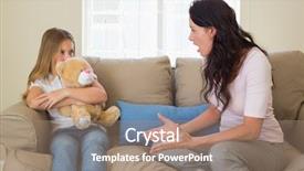  Presentation with mother and doula during labor - Slide set having brown bear family - angry mother shouting at daughter background and a coral colored foreground