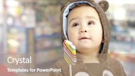  Presentation with candy shop - Audience pleasing slide deck consisting of brown bear sweatshirt holding candy backdrop and a coral colored foreground