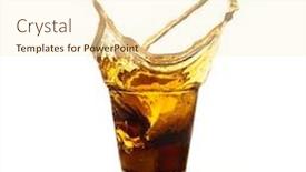  Presentation with beverage - Beautiful PPT theme featuring brown-beverage-splashing backdrop and a cream colored foreground