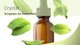 Presentation with essential oil - Amazing theme having brown-bottle-of-essential-oil backdrop and a soft green colored foreground