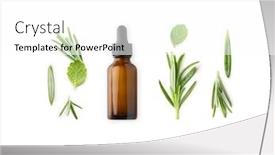  Presentation with essential oil - Beautiful slide deck featuring brown-bottle-of-essential-oil backdrop and a white colored foreground