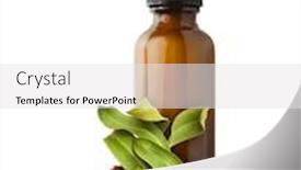  Presentation with essential oil - PPT theme having brown-bottle-of-essential-oil background and a white colored foreground