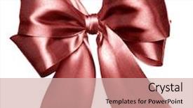  Presentation with silk - Audience pleasing PPT theme consisting of brown bow made from silk isolated backdrop and a coral colored foreground