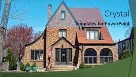  Presentation with windows - Cool new presentation theme with brown-brick-house-with-arched backdrop and a light blue colored foreground