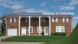  Presentation with housing - Cool new PPT theme with brown-brick-lower-income-housing backdrop and a teal colored foreground