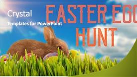  Presentation with easter bunny yellow spring flower - Presentation theme with brown bunny with colorful easter background and a  colored foreground