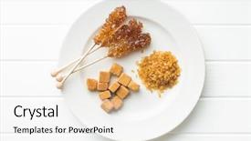  Presentation with sugar cane - Colorful slide set enhanced with brown cane sugar cube sugar backdrop and a white colored foreground