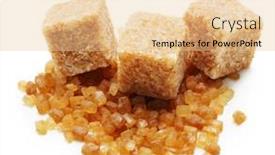  Presentation with sugar cane - Presentation theme enhanced with brown cane sugar cubes n white background background and a lemonade colored foreground
