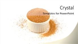  Presentation with sugar cane - Cool new PPT theme with brown cane sugar in ceramic backdrop and a white colored foreground