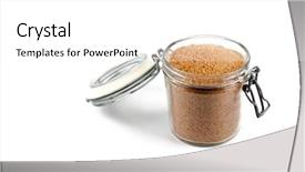  Presentation with sugar cane - Presentation design having brown cane sugar in glass background and a white colored foreground