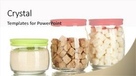  Presentation with crystal sugar - Beautiful presentation theme featuring brown cane sugar lump backdrop and a white colored foreground
