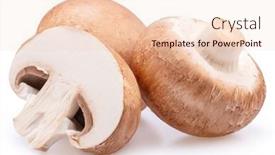  Presentation with champignon mushroom - Presentation theme having brown-cap-champignons-with-slice background and a lemonade colored foreground