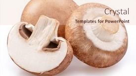  Presentation with champignon mushroom - Presentation theme with brown-cap-champignons-with-slice background and a lemonade colored foreground