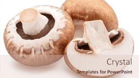  Presentation with champignon mushroom - Presentation with brown-cap-champignons-with-slice background and a lemonade colored foreground